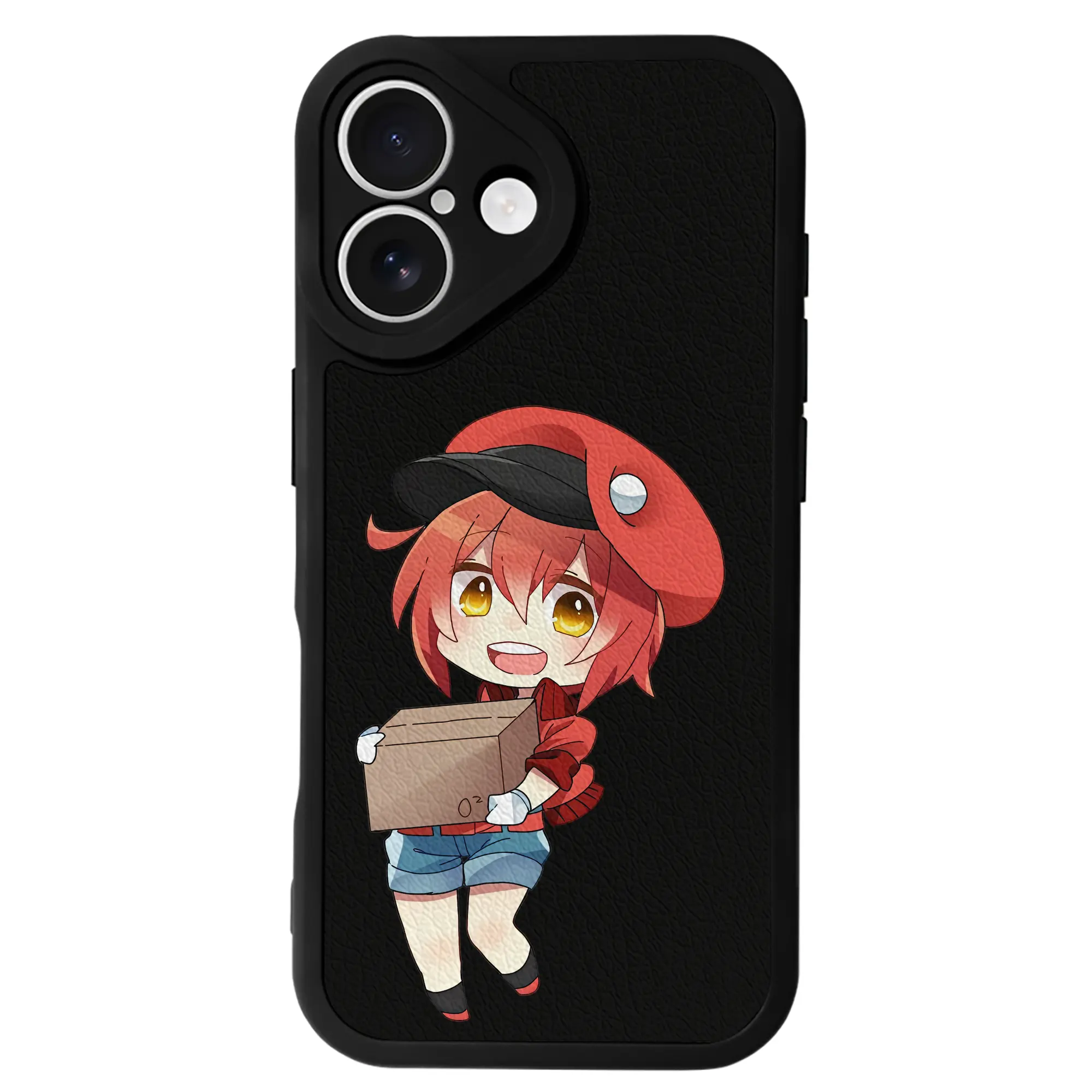 はたらく細胞 グッズ,赤血球 - IPhone 16シリーズ対応 ・ シリコンスマホケース ・ レザー調 ・ 高精度フィット ・ 耐衝撃 ・ ワイヤレス充電対応 ・ 精密カット